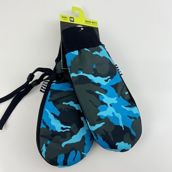 Neff Women's Snow Mitt Mitten Snowboarding Blue Camo Size M - Picture 5 of 6